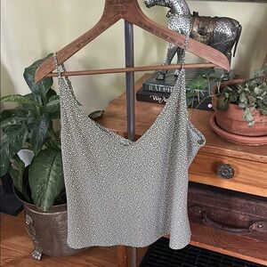 Abercrombie & Fitch Green and White Polka Dot Women's Top